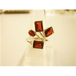 26.00 CTW GARNET RING RING .925 STERLING SILVER
