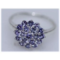 13.52 CTW TANZANITE RING .925 STERLING SILVER