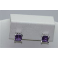 14.25 CTW AMETHYST EARRING .925 STERLING SILVER