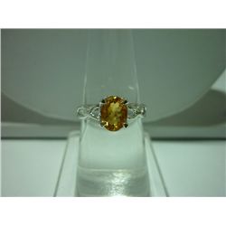 12.00 ctw CITIRINE RING .924 STERLING SILVER