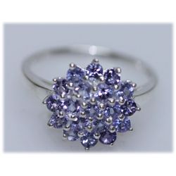 12.46 CTW TANZANITE RING .925 STERLING SILVER