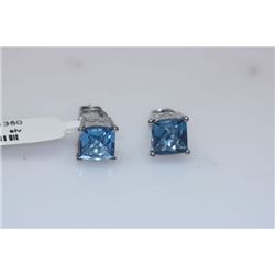 24.00 CTW BLUE TOPAZ EARRING .925 STERLING SILVER