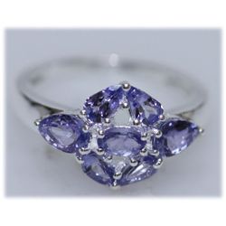 13.22 CTW TANZANITE RING .925 STERLING SILVER