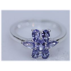 12.96 CTW TANZANITE RING .925 STERLING SILVER
