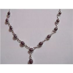85.80 CTW RUBY NECKLACE .925 STERLING SILVER
