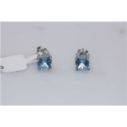 14.75 CTW BLUE TOPAZ EARRING .925 STERLING SILVER