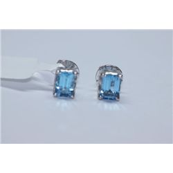13.70 CTW BLUE TOPAZ EARINGS .925 STERLING SILVER