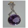 Image 1 : 26.00 CTW AMETHYST OVAL PENDANT .925 STERLING SILVER