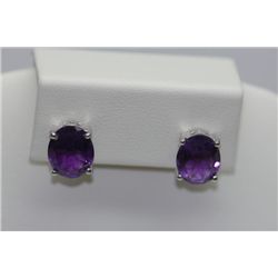 17.70 CTW  AMETHYST EARRING .925 STERLING SILVER