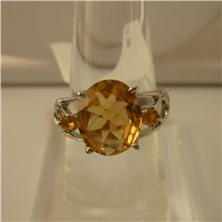 22.00 CTW CITRINE RING .925 STERLING SILVER
