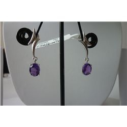 21.00 CTW AMETHYST EARRING .925 STERLING SILVER