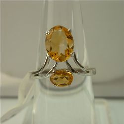 11.50 CTW CITRINE RING .925 STERLING SILVER