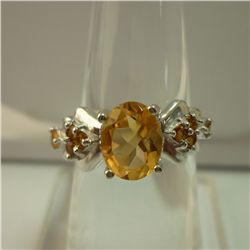 20.00  CTW CITRINE RING .925 STERLING SILVER