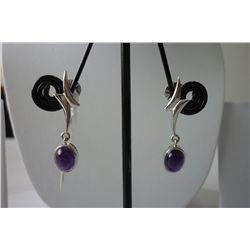 22.00 CTW AMETHYST EARRING .925 STERLING SILVER