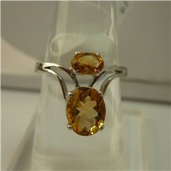 12.75 CTW CITRINE RING .925 STERLING SILVER