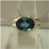 Image 1 : 27.00  CTW BLUE TOPAZ RING .925 STERLING SILVER
