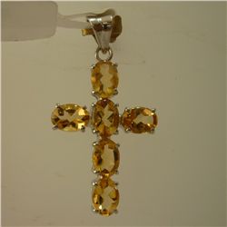 15.25 CTW CITRINE PENDANT .925 STERLING SILVER
