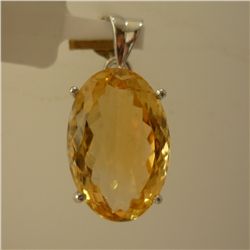 18.00 CTW CITRINE PENDANT .925 STERLING SILVER