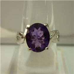 19.50 CTW AMETHYST RING .925 STERLING SILVER