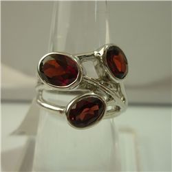 31.75 CTW GARNET RING .925 STERLING SILVER