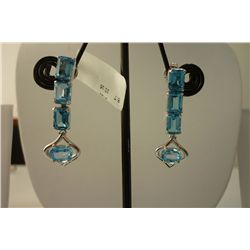 26.50 CTW BLUE TOPAZ EARRING .925 STERLING SILVER