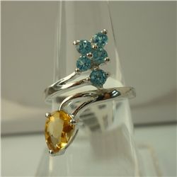 17.25 CTW SEMI PRECIOUS RING .925 STERLING SILVER