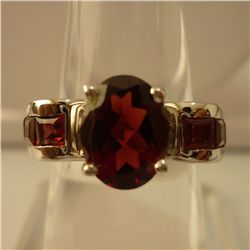 27.25 CTW GARNET RING .925 STERLING SILVER