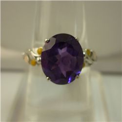 21.25 CTW AMETHYST RING .925 STERLING SILVER