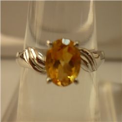 13.00 CTW CITRINE RING .925 STERLING SILVER