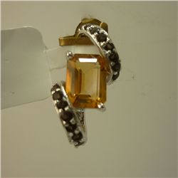 9.00 CTW CITRINE AND SMOKEY TOPAZ PENDANT .925 STERLING