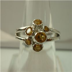 17.50 CTW SEMI PRECIOUS RING .925 STERLING SILVER