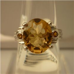 21.50 CTW CITRINE RING .925 STERLING SILVER