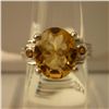 Image 1 : 21.50 CTW CITRINE RING .925 STERLING SILVER