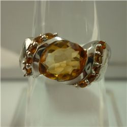 20.25 CTW CITRINE RING .925 STERLING SILVER