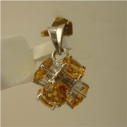 13.50 CTW CITRINE PENDANT .925 STERLING SILVER