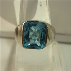 34.75 CTW BLUE TOPAZ RING .925 STERLING SILVER