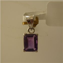 6.00 CTW AMETHYST PENDANT .925 STERLING SILVER