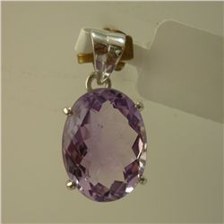 13.50 CTW AMETHYST PENDANT .925 STERLING SILVER