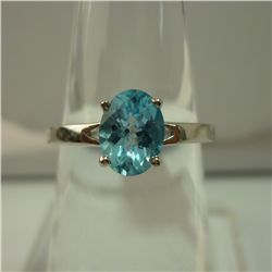 10.00 CTW BLUE TOPAZ RING .925 STERLING SILVER