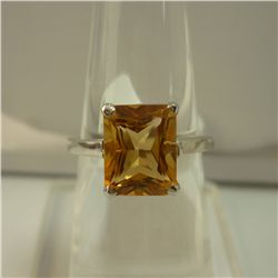 15.00 CTW CITRINE RING .925 STERLING SILVER