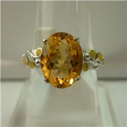 22.50 CTW CITRINE RING .925 STERLING SILVER