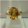 Image 1 : 22.50 CTW CITRINE RING .925 STERLING SILVER