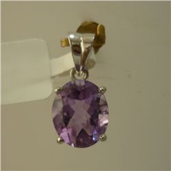 8.25 CTW AMETHYST PENDANT .925 STERLING SILVER