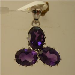 13.25 CTW AMETHYST PENDANT .925 STERLING SILVER