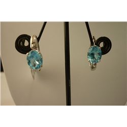 21.00 CTW BLUE TOPAZ EARRING .925 STERLING SILVER