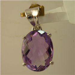 9.75 CTW AMETHYST PENDANT .925 STERLING SILVER