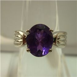 24.25  CTW AMETHYST RING .925 STERLING SILVER
