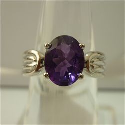 24.50  CTW AMETHYST RING .925 STERLING SILVER