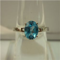 10.50 CTW BLUE TOPAZ RING .925 STERLING SILVER