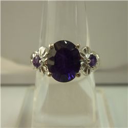 21.25 CTW AMETHYST RING .925 STERLING SILVER